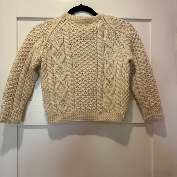 Ivory White hand knit, Irish children’s sweater wool 5 - Picture 2 of 4